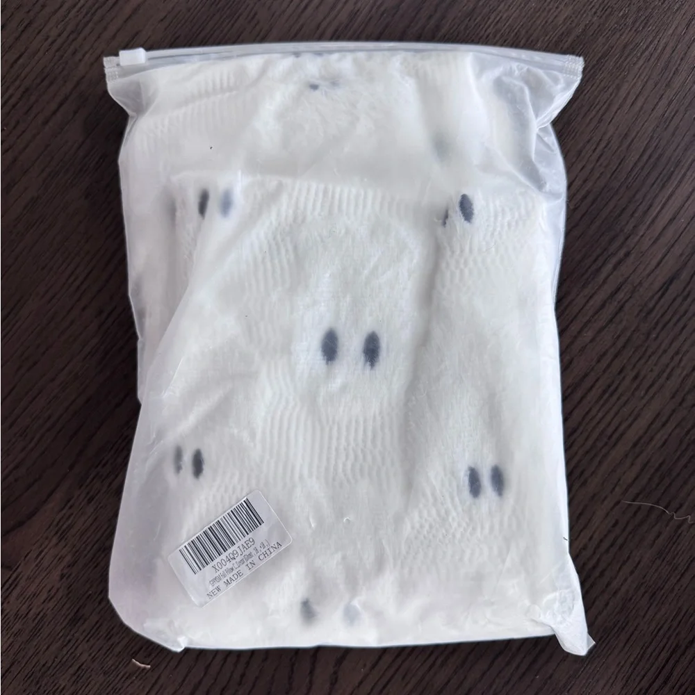New! Ghost Pattern Plush Throw Pillow Cover - White Halloween Accent - Set of 2